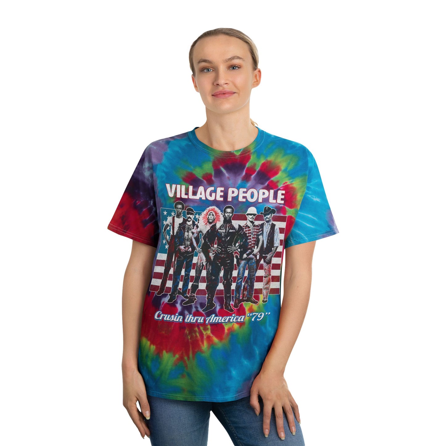 Village People Crusin' Thru America '79 Dark Tie-Dye Tee